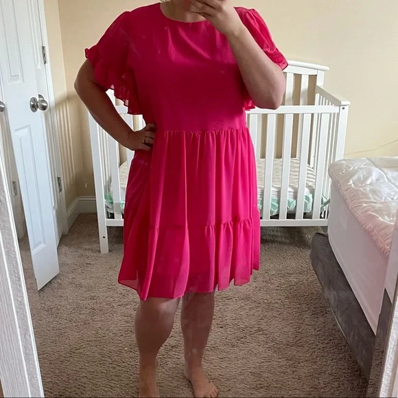 Sam Edelman | Dresses | Nwt Sam Edelman Hot Pink Short Sleeve Dress |  Poshmark